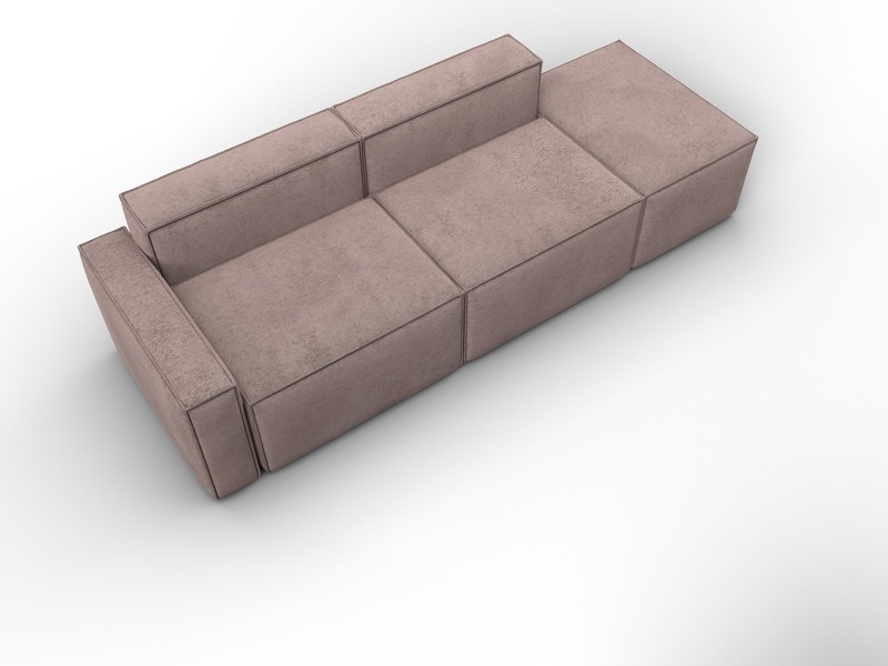 Диван угловой модульный Лига-063 угол левый, Велюр, TOWER 05 бежевый