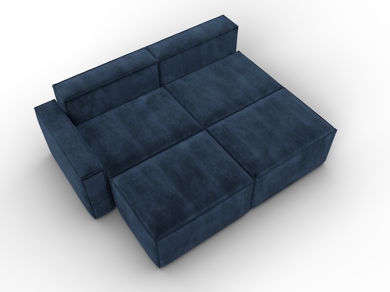 Диван угловой модульный Лига-063 угол левый, Велюр, TOWER 13 синий