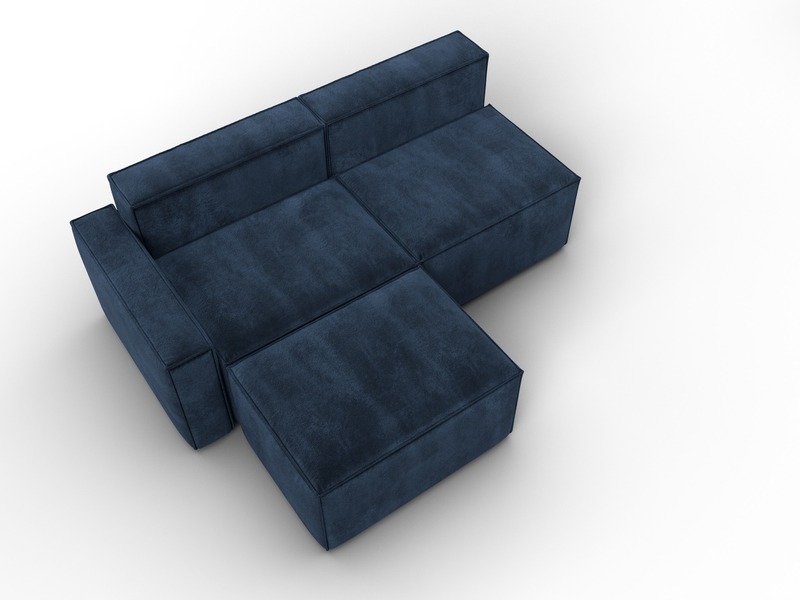Диван угловой модульный Лига-063 угол левый, Велюр, TOWER 13 синий
