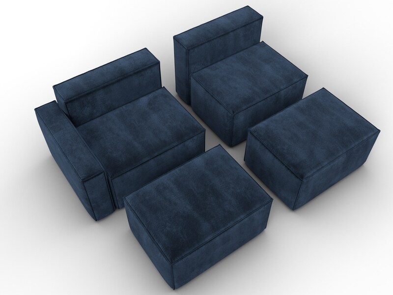 Диван угловой модульный Лига-063 угол левый, Велюр, TOWER 13 синий