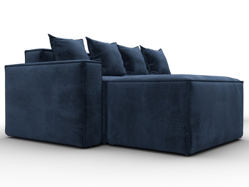 Диван угловой модульный Лига-063 угол левый, Велюр, TOWER 13 синий