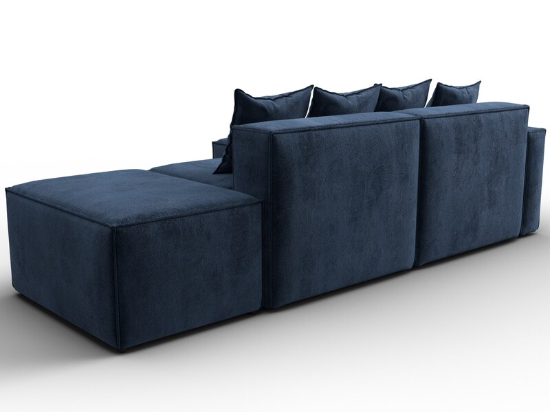 Диван угловой модульный Лига-063 угол левый, Велюр, TOWER 13 синий