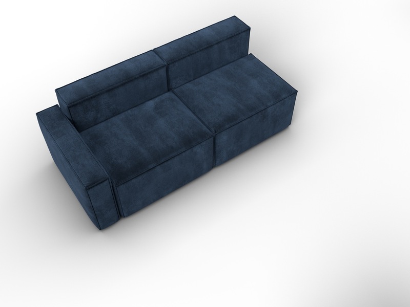Диван угловой модульный Лига-063 угол левый, Велюр, TOWER 13 синий