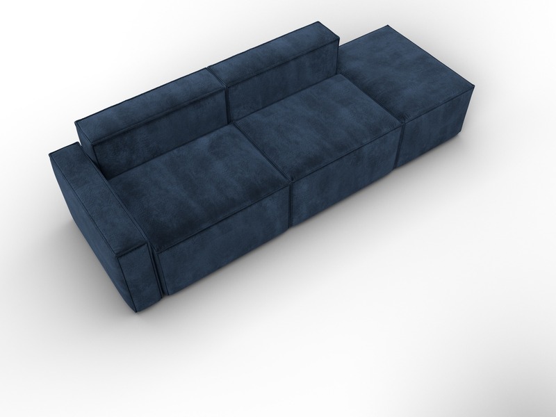 Диван угловой модульный Лига-063 угол левый, Велюр, TOWER 13 синий