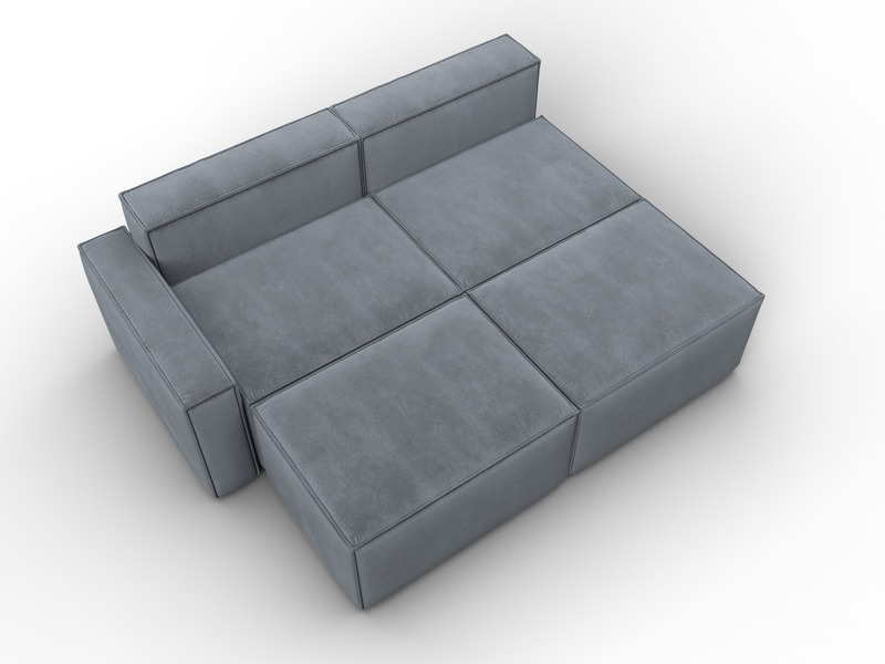 Диван угловой модульный Лига-063 угол левый, Велюр, TOWER 10 серый