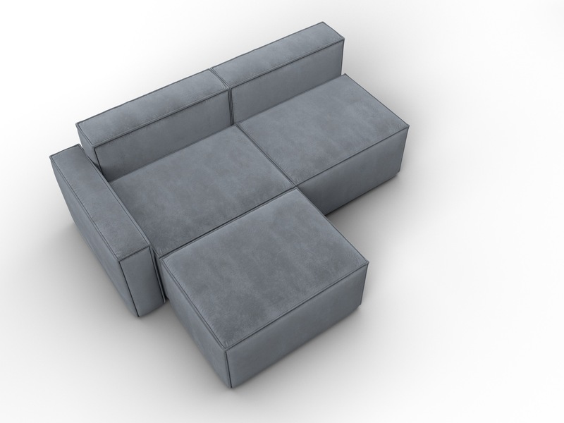 Диван угловой модульный Лига-063 угол левый, Велюр, TOWER 10 серый