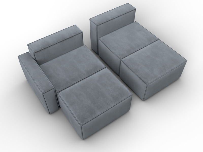 Диван угловой модульный Лига-063 угол левый, Велюр, TOWER 10 серый