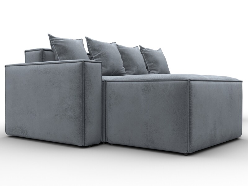 Диван угловой модульный Лига-063 угол левый, Велюр, TOWER 10 серый