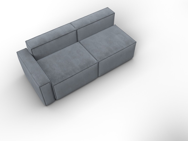 Диван угловой модульный Лига-063 угол левый, Велюр, TOWER 10 серый