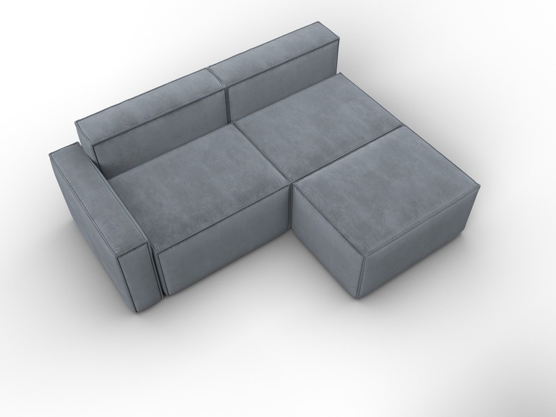 Диван угловой модульный Лига-063 угол левый, Велюр, TOWER 10 серый