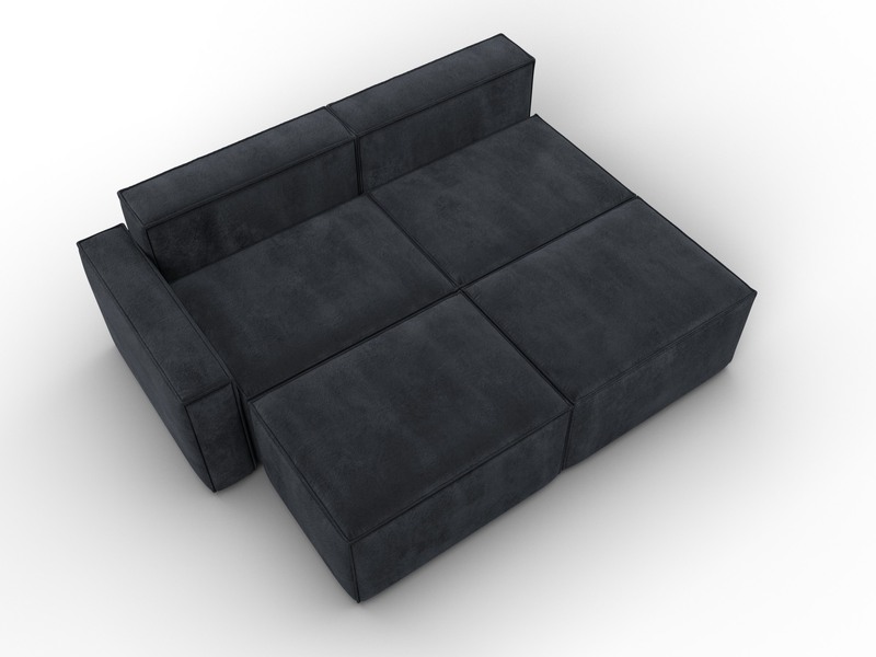 Диван угловой модульный Лига-063 угол левый, Велюр, TOWER 11 темно-серый