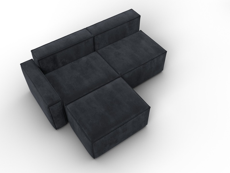 Диван угловой модульный Лига-063 угол левый, Велюр, TOWER 11 темно-серый