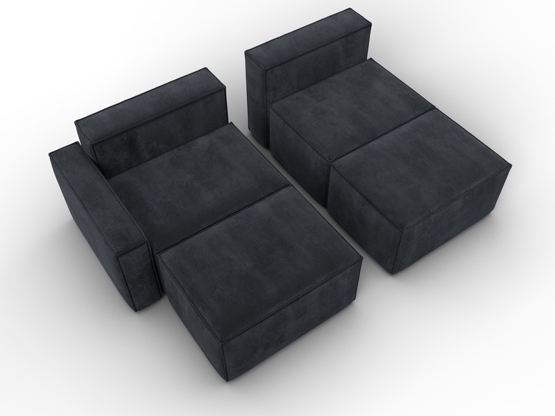 Диван угловой модульный Лига-063 угол левый, Велюр, TOWER 11 темно-серый