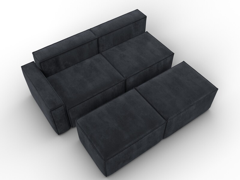 Диван угловой модульный Лига-063 угол левый, Велюр, TOWER 11 темно-серый