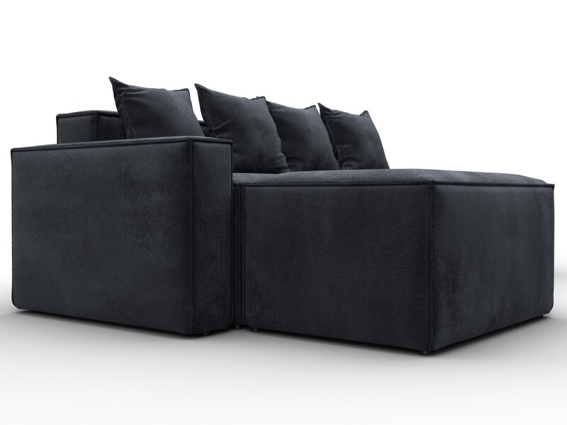 Диван угловой модульный Лига-063 угол левый, Велюр, TOWER 11 темно-серый