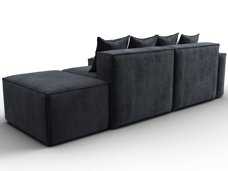 Диван угловой модульный Лига-063 угол левый, Велюр, TOWER 11 темно-серый