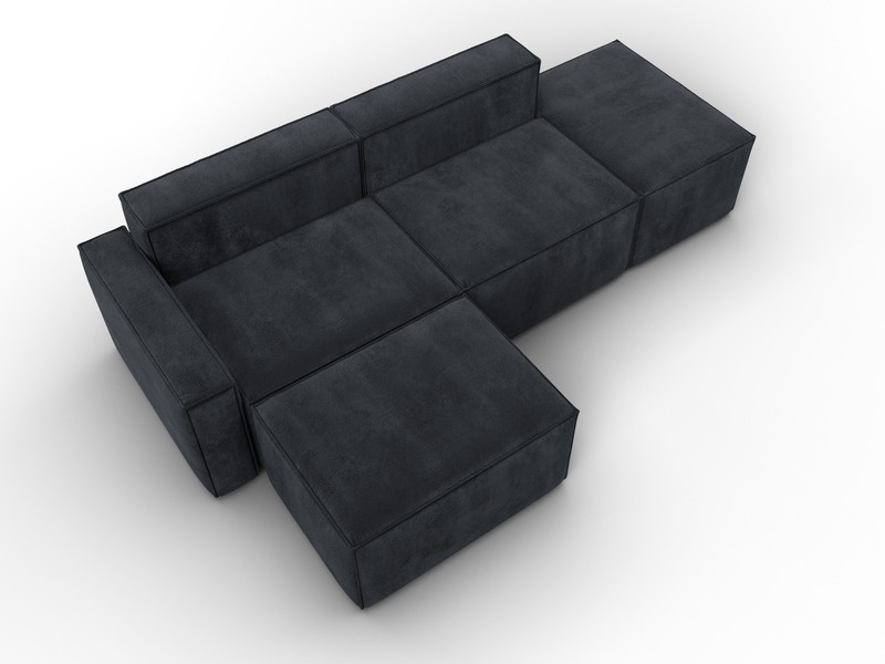 Диван угловой модульный Лига-063 угол левый, Велюр, TOWER 11 темно-серый