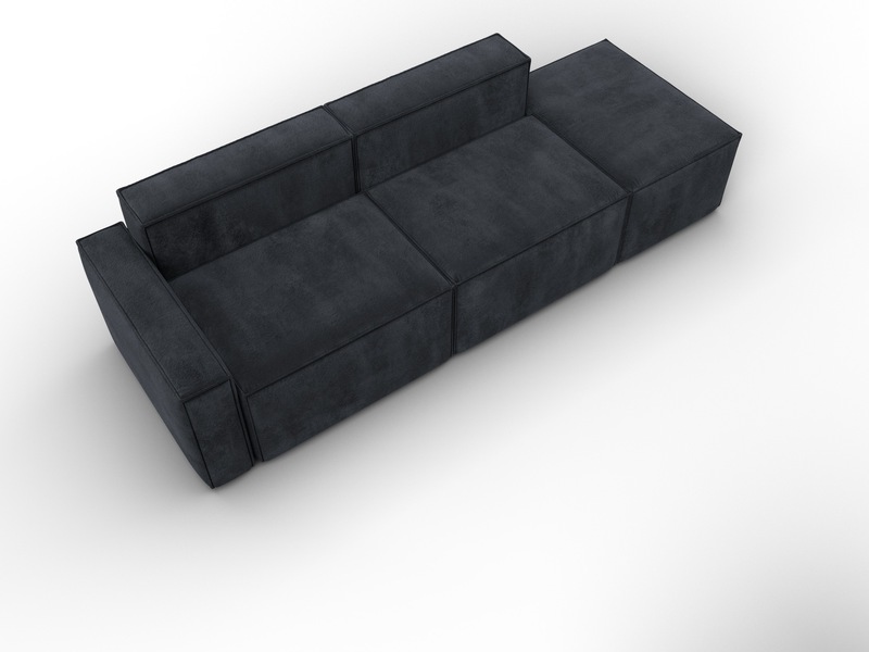 Диван угловой модульный Лига-063 угол левый, Велюр, TOWER 11 темно-серый