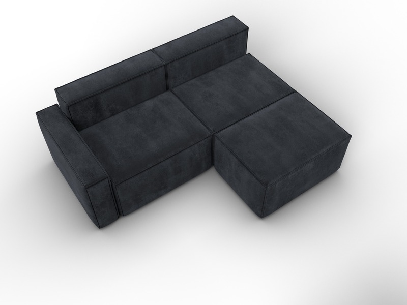Диван угловой модульный Лига-063 угол левый, Велюр, TOWER 11 темно-серый