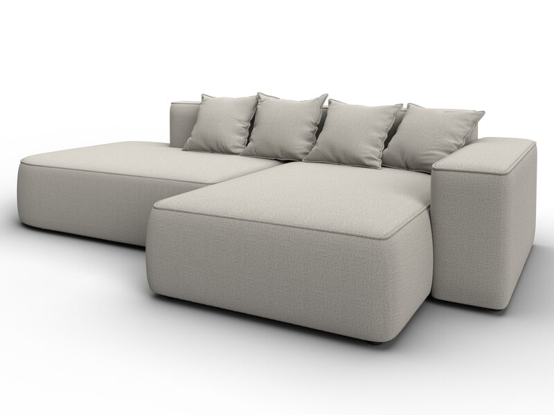 Диван угловой Лига-065 угол правый, Рогожка, Амур 02 бежевый