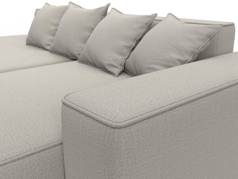 Диван угловой Лига-065 угол правый, Рогожка, Амур 02 бежевый