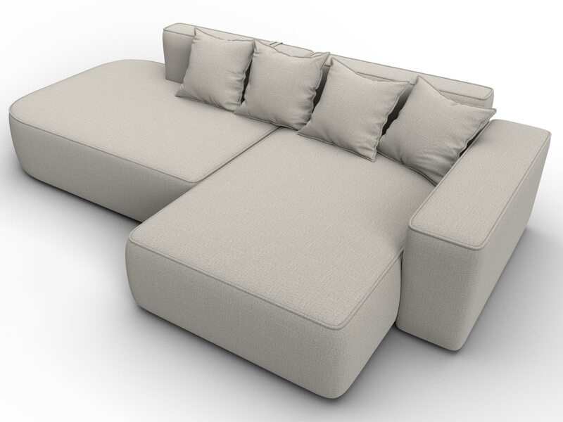 Диван угловой Лига-065 угол правый, Рогожка, Амур 02 бежевый