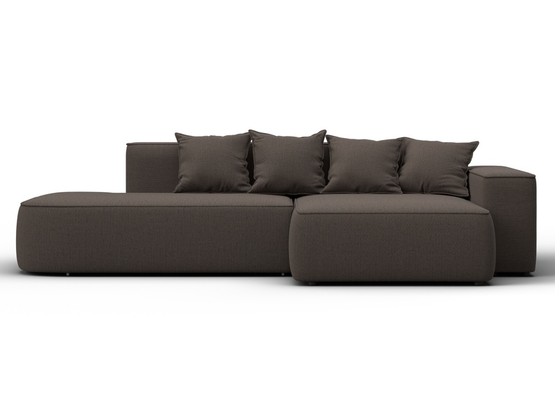 Диван угловой Лига-065 угол правый, Рогожка, Амур 05 коричневый