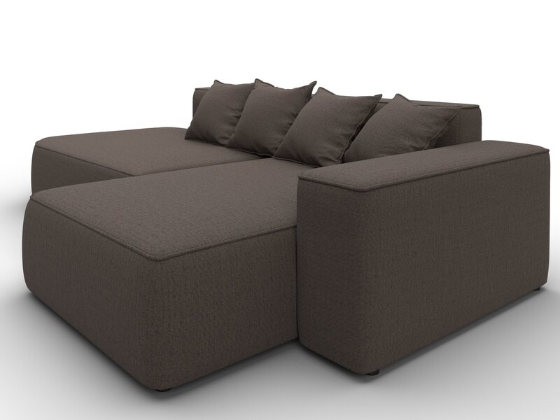 Диван угловой Лига-065 угол правый, Рогожка, Амур 05 коричневый