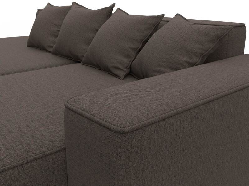 Диван угловой Лига-065 угол правый, Рогожка, Амур 05 коричневый