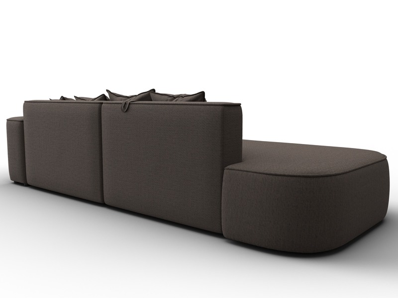 Диван угловой Лига-065 угол правый, Рогожка, Амур 05 коричневый