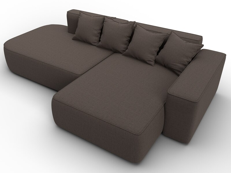 Диван угловой Лига-065 угол правый, Рогожка, Амур 05 коричневый