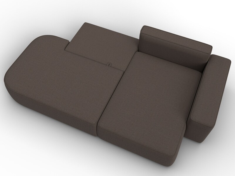 Диван угловой Лига-065 угол правый, Рогожка, Амур 05 коричневый