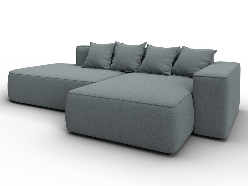 Диван угловой Лига-065 угол правый, Рогожка, Амур 07 серый