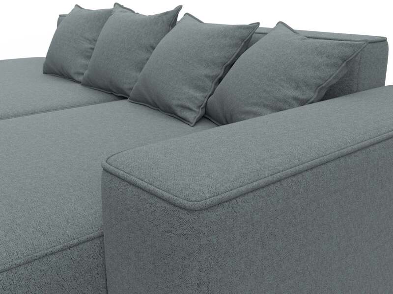 Диван угловой Лига-065 угол правый, Рогожка, Амур 07 серый