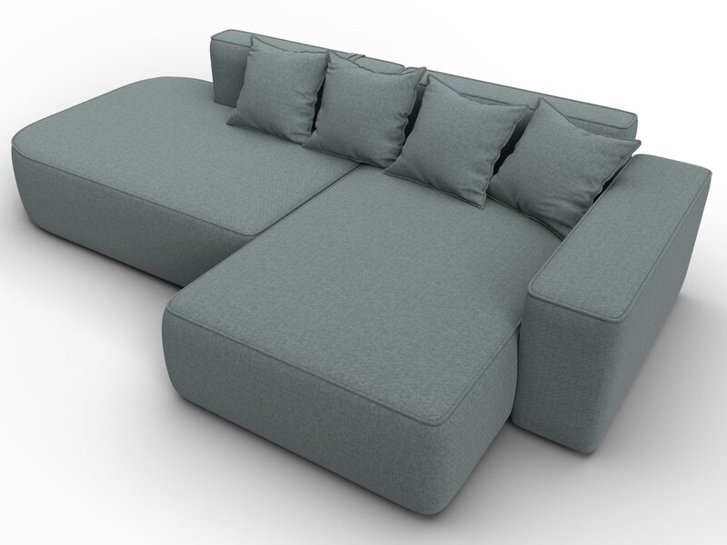 Диван угловой Лига-065 угол правый, Рогожка, Амур 07 серый