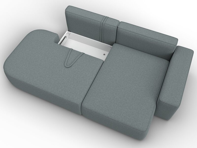 Диван угловой Лига-065 угол правый, Рогожка, Амур 07 серый