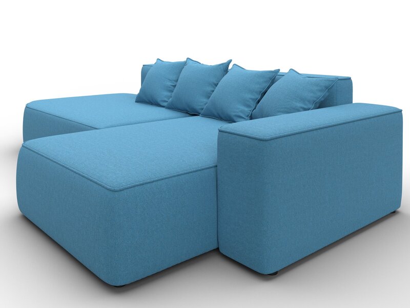 Диван угловой Лига-065 угол правый, Рогожка, Амур 10 голубой