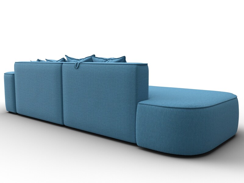 Диван угловой Лига-065 угол правый, Рогожка, Амур 10 голубой