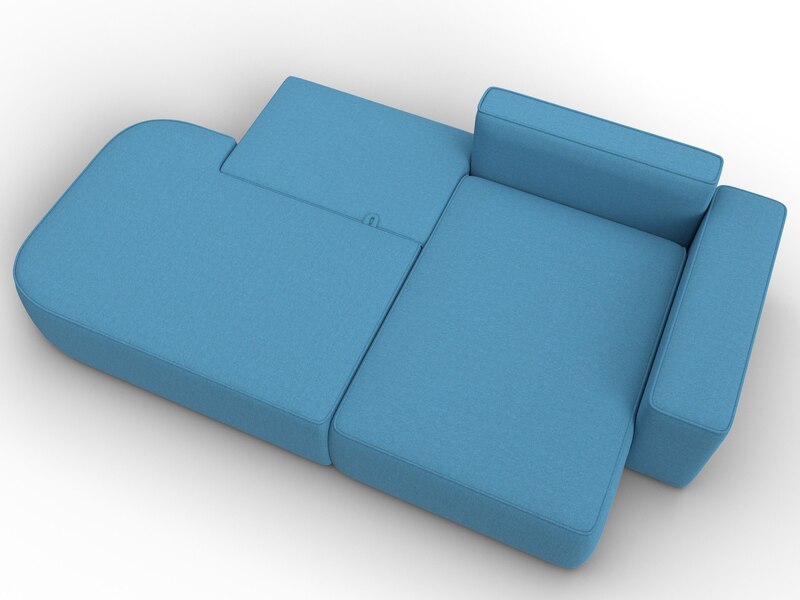 Диван угловой Лига-065 угол правый, Рогожка, Амур 10 голубой