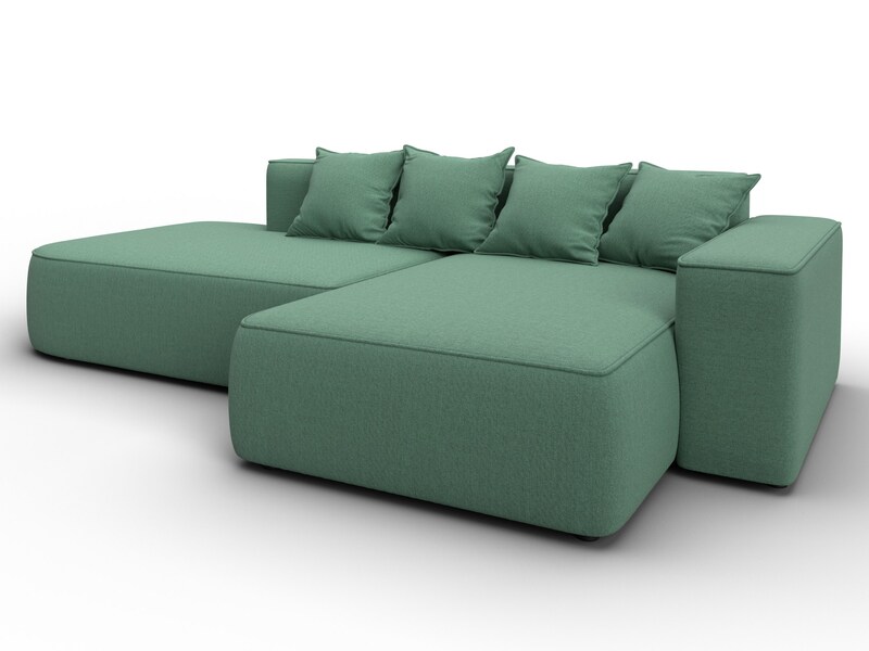 Диван угловой Лига-065 угол правый, Рогожка, Амур 11 зеленый