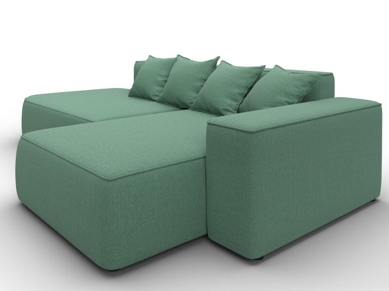 Диван угловой Лига-065 угол правый, Рогожка, Амур 11 зеленый