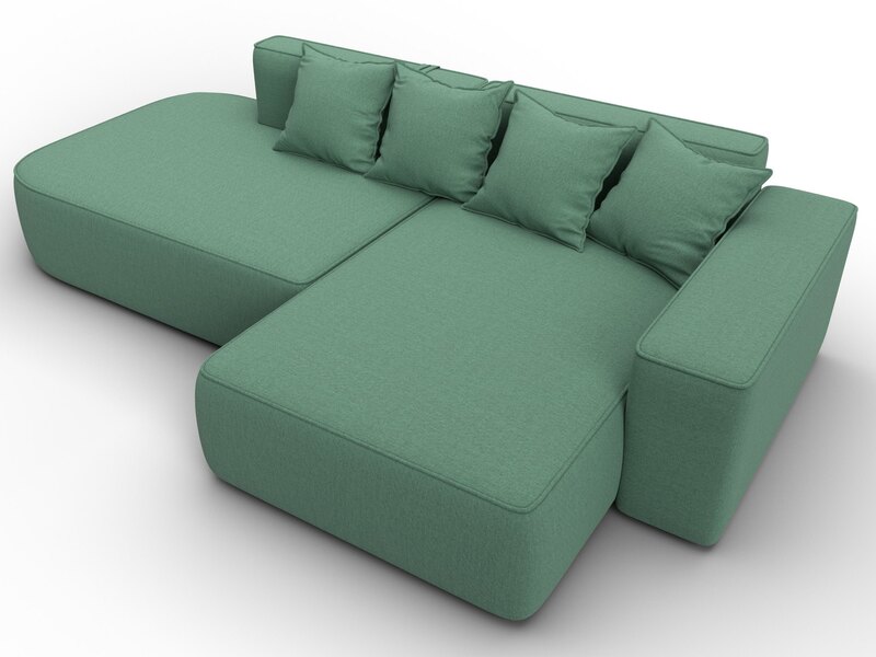 Диван угловой Лига-065 угол правый, Рогожка, Амур 11 зеленый