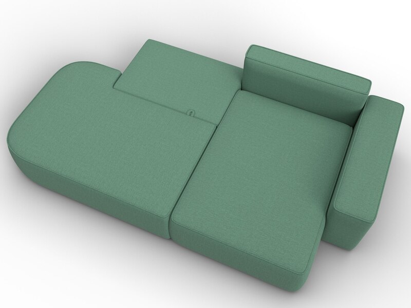 Диван угловой Лига-065 угол правый, Рогожка, Амур 11 зеленый