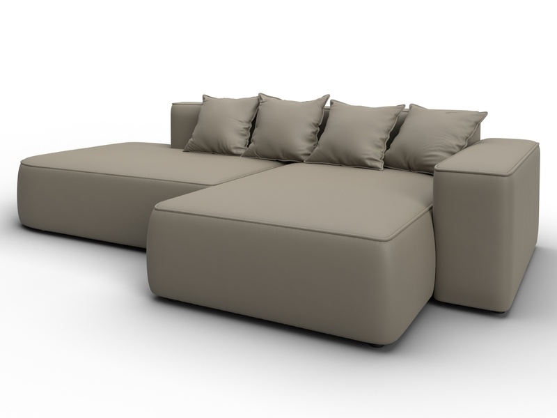 Диван угловой Лига-065 угол правый, Экокожа, GRIFON 04 бежевый