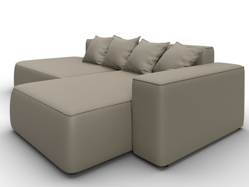 Диван угловой Лига-065 угол правый, Экокожа, GRIFON 04 бежевый