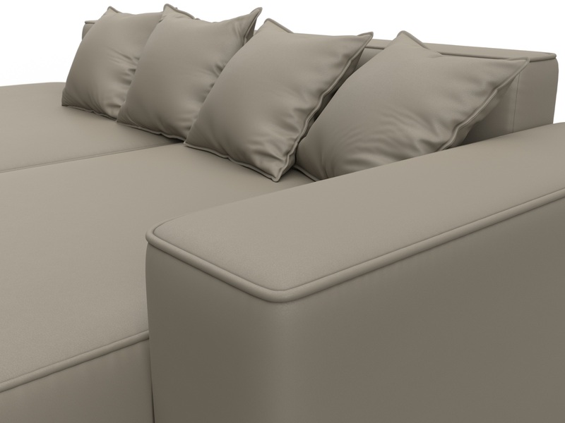 Диван угловой Лига-065 угол правый, Экокожа, GRIFON 04 бежевый