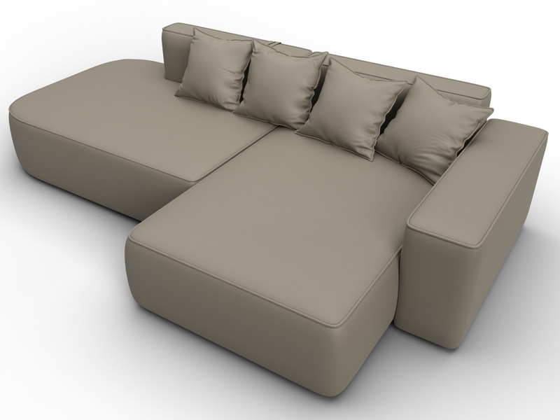 Диван угловой Лига-065 угол правый, Экокожа, GRIFON 04 бежевый