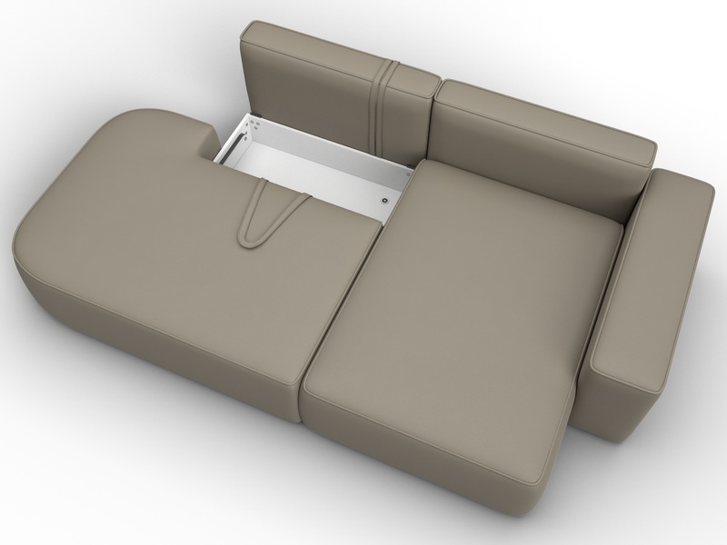 Диван угловой Лига-065 угол правый, Экокожа, GRIFON 04 бежевый