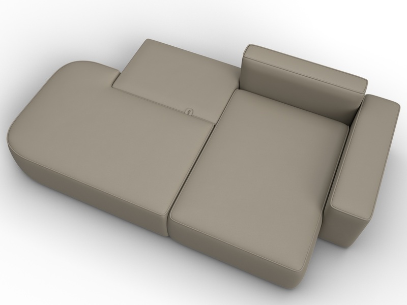 Диван угловой Лига-065 угол правый, Экокожа, GRIFON 04 бежевый