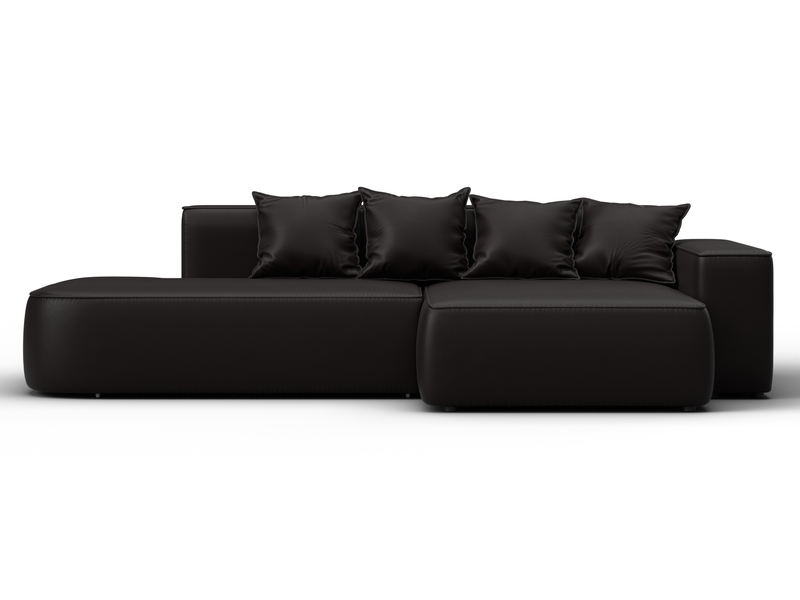 Диван угловой Лига-065 угол правый, Экокожа, GRIFON 12 коричневый